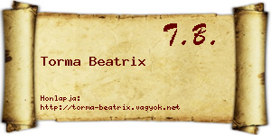 Torma Beatrix névjegykártya